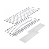 Сушка 900мм ХРОМ матовый (посудосушитель 2х уровневый с поддоном)