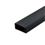 фото 3 -Алюминиевый профиль ЧЕРНЫЙ + ЧЕРНЫЙ экран для светодиодной ленты (комплект, НАКЛАДНОЙ, 2000х16х6)