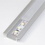 фото 2 -Алюминиевый профиль АЛЮМИНИЙ с экраном для светодиодной ленты (3М, комплект, ВРЕЗНОЙ, 3000*22*7мм)