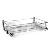 фото 3 -Корзина сушка в НИЖНЮЮ базу 800мм (ДОВОДЧИК СКРЫТЫЙ) с поддоном выдвижная (посудосушитель, KRS08, плоский пруток)