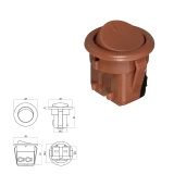 Выключатель ВРЕЗНОЙ d=23 (КОРИЧНЕВЫЙ, 6А, 250B, IP20)