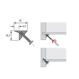 фото 3 -Уголок-упор (ФИКСАТОР задней стенки и дна ящика) с САМОРЕЗОМ (белый)