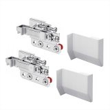 Навесы (лев+прав МЕТАЛЛ) для кухонных шкафов усиленный БЕЛЫЙ (2шт, с крышками, еврошуруп + втулка, VE-CA-801)