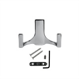 фото 2 -Крючок 2х рожковый ХРОМ (KR 330, скрытый монтаж)