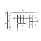 фото 3 -Лоток серый ГРАФИТ (вкладка) для столовых принадлежностей в модуль 700-730мм