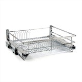 фото 3 -Корзина сушка в НИЖНЮЮ базу 600мм (ДОВОДЧИК СКРЫТЫЙ) с поддоном выдвижная (посудосушитель, KRS06, плоский пруток)