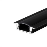 фото 3 -Алюминиевый профиль ЧЕРНЫЙ + ЧЕРНЫЙ экран для светодиодной ленты (комплект, ВРЕЗНОЙ, 2000х22х6мм)