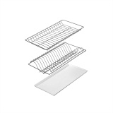 фото 2 -Сушка 400мм белая (посудосушитель 2х уровневый с поддоном)