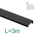 Ручка профильная L=3m накладная, ЧЕРНЫЙ МАТОВЫЙ (VE-СА1, RAL9005)