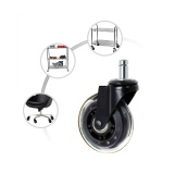 фото 2 -Опора КОЛЕСО усил. d=50мм для офисных кресел (шток-штырь 11*22, ПРОРЕЗИНЕННОЕ, мягкий ход, ЧЕРНЫЙ)